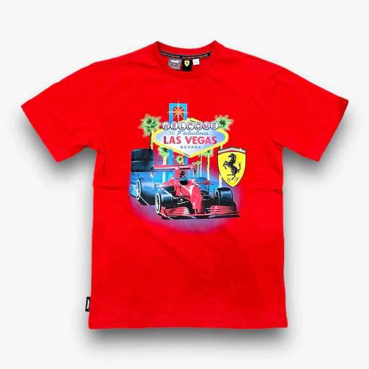 Scuderia Ferrari F1 Special Edition Red Las Vegas GP T-Shirt - by artist Joshua Vides