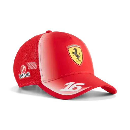 Scuderia Ferrari F1 2026 Charles Leclerc Team Trucker Hat - Puma Red